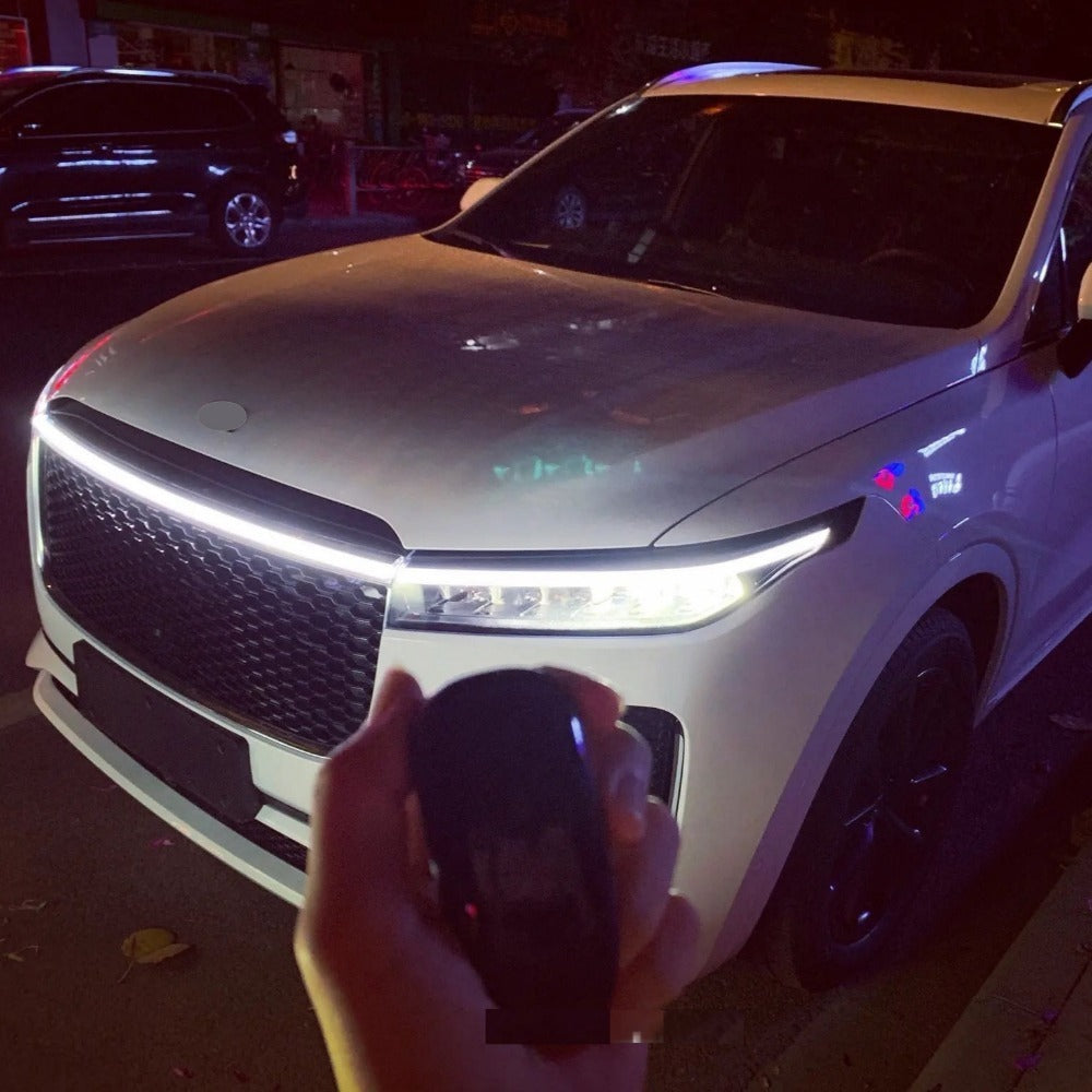 Universal 12V 10W LED Hood Light – 59" White Dynamic DRL for Cars