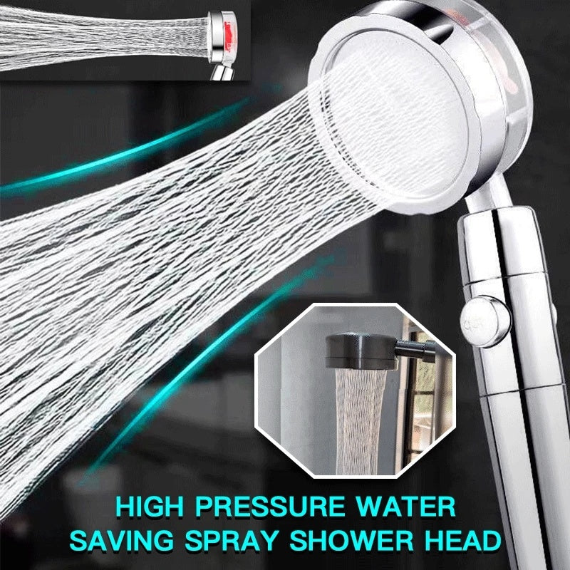 Turbocharged Propeller Shower Head – High Pressure, Stop Button, Cotton Filter