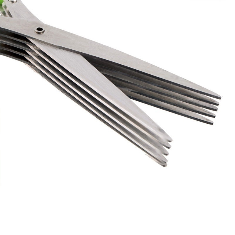 Multifunctional Stainless Steel Herb Scissors – Multi-Layer for Onions, Seaweed & Spices