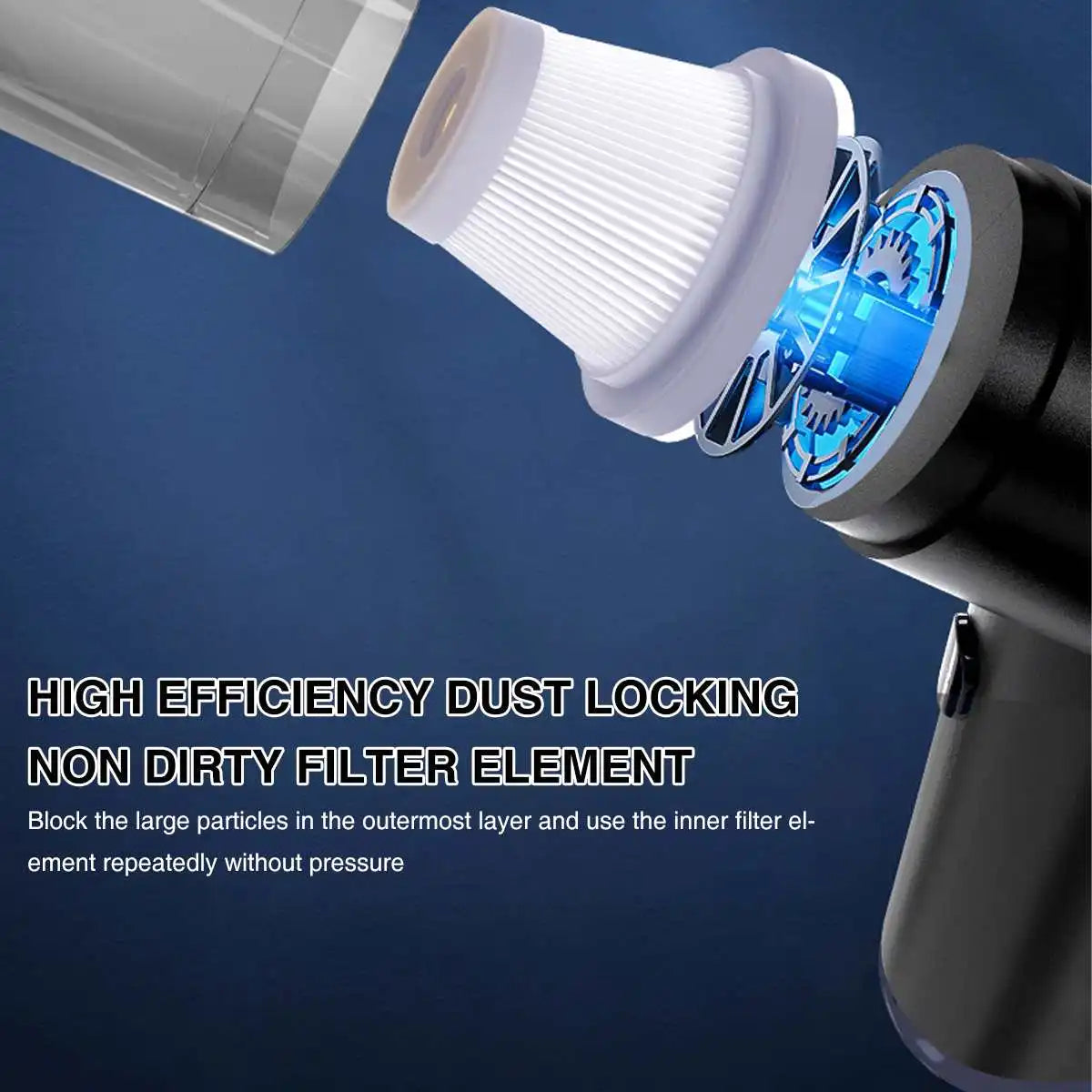 Portable Wireless Handheld Vacuum – 8000Pa Suction, Wet & Dry, for Car & Home