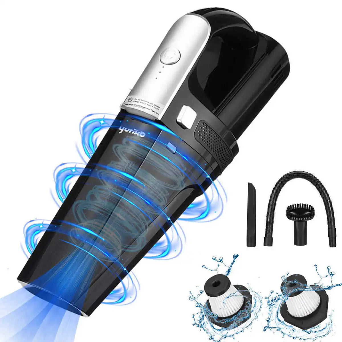 Portable Wireless Handheld Vacuum – 8000Pa Suction, Wet & Dry, for Car & Home