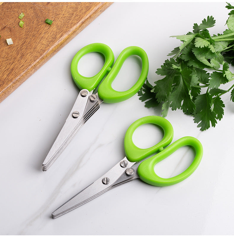 Multifunctional Stainless Steel Herb Scissors – Multi-Layer for Onions, Seaweed & Spices