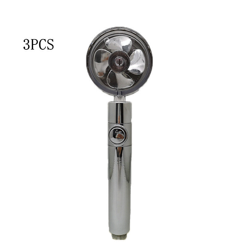 Turbocharged Propeller Shower Head – High Pressure, Stop Button, Cotton Filter