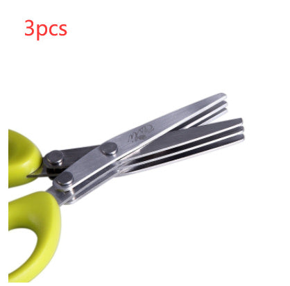 Multifunctional Stainless Steel Herb Scissors – Multi-Layer for Onions, Seaweed & Spices